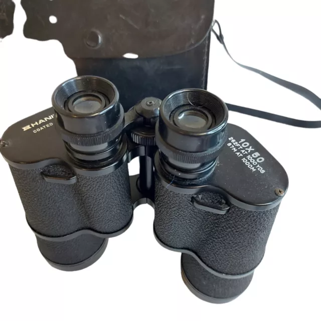 Hanimex 10x50 Binoculars  Coated Optics. With Case Untested. Hanimex Binoculars. 2