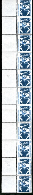 SWK 10 Pf Mischpapier mit wenig Melierfasern Rollenende 11er Str. MiNr 1347y