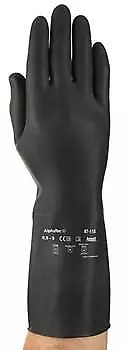 Ansell Marigold 87-118 G17K Heavy Duty Black Latex Rubber Household Gloves