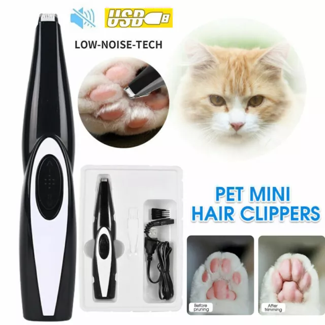 Electric Pet Hair Clipper Dog Cat Feet Paw Shaver Cordless Grooming Trimmer Kit