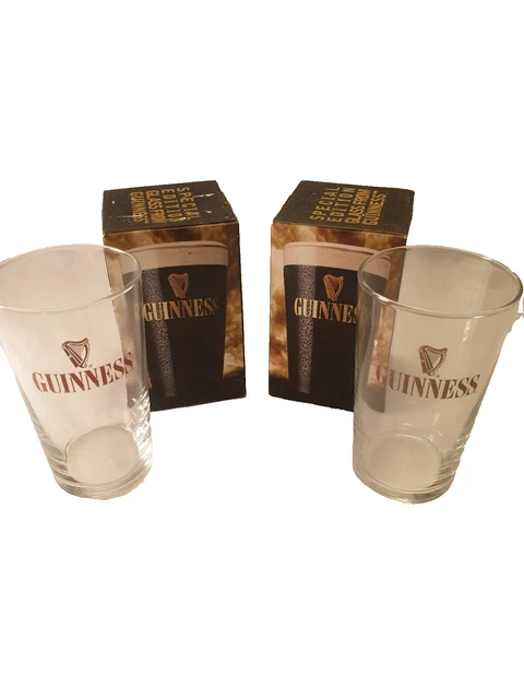 2 X Guinness Special Edition Glasses w/ Boxes