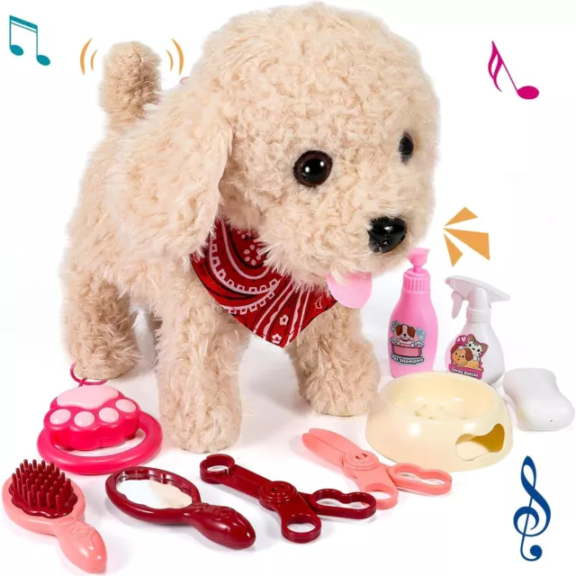 Interactive Walking Plush Puppy Toy Dog Remote Control Electronic Pet Toys Gift