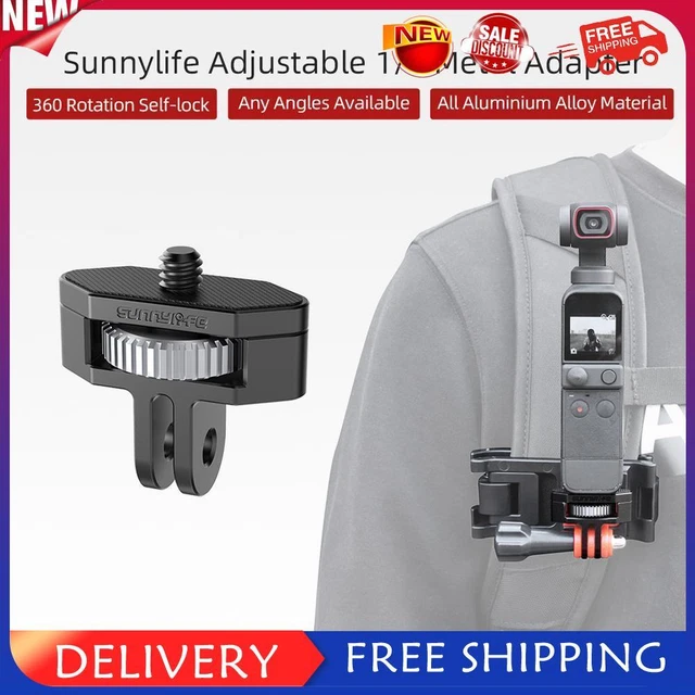 1/4 Screw Mount 360 Rotation Adjustable Universal Adapter for Sports Camera SLR