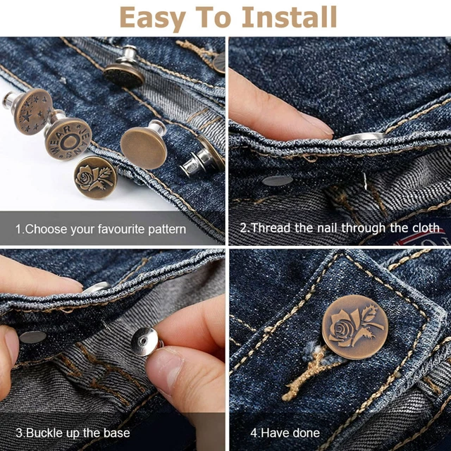 8pcs Jean Taille Tendeur Pantalon Ceinture Expander 6