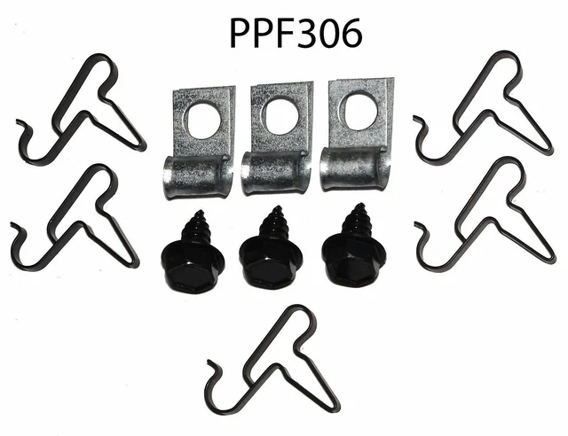 53-54 Pontiac Full Size 3/8 Fuel Line Tube Clips Clamp Bracket Kit Set Ppf306