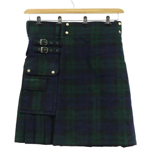 Black Watch Modern Tartan Utility Kilt - 38W 25L