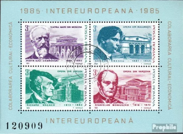 Romania block212 (complete issue) used 1985 INTEREUROPA