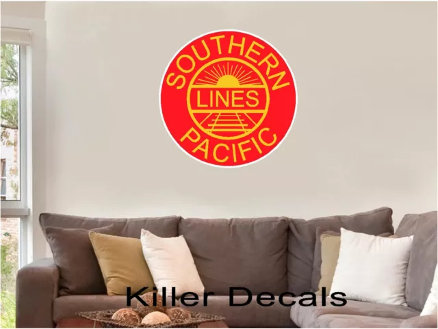 12" Southern Pacific Lines Railroad Logo Decal Train Sticker Wall Or Window