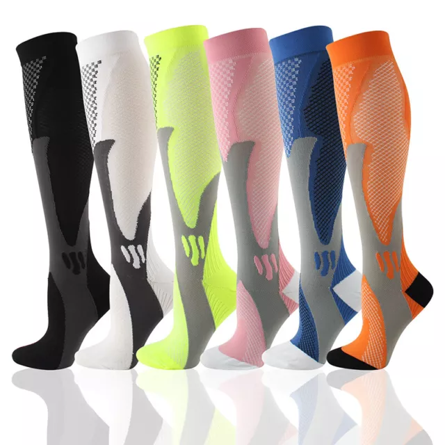 Chaussettes De Compression Unisexes Bas Médicaux Voyage Course Sport Anti- F