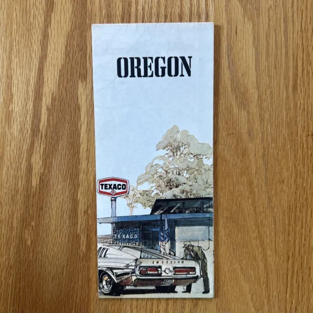 Texaco Map Oregon Portland Salem Eugene Gresham 1975 Gas Oil Advertising Folding