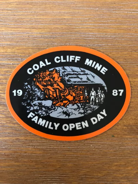 Coal Cliff Mine Family Open Day 1987 - Orange MINING STICKER