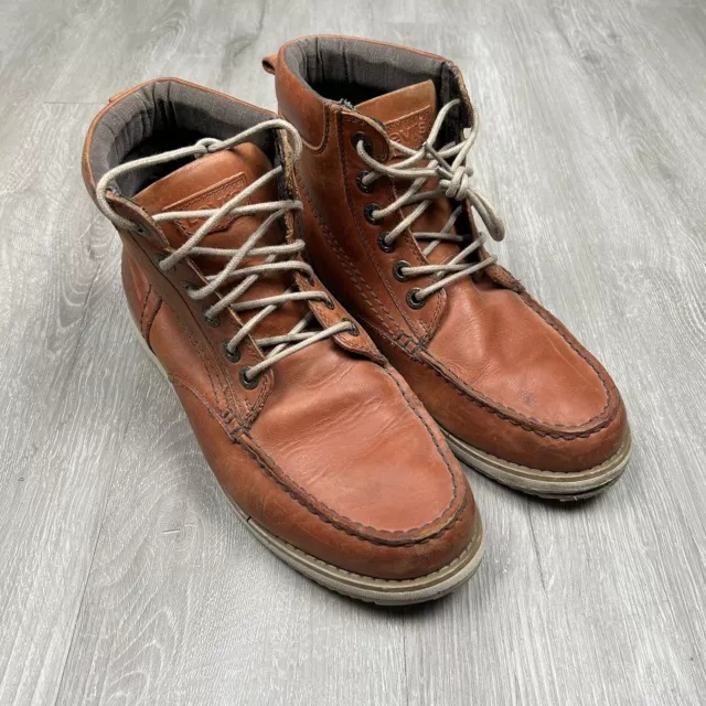 Levi Strauss Brown Leather Lace Up Dean Casual Chukka Boots Mens Sz 9.5 PLZ READ