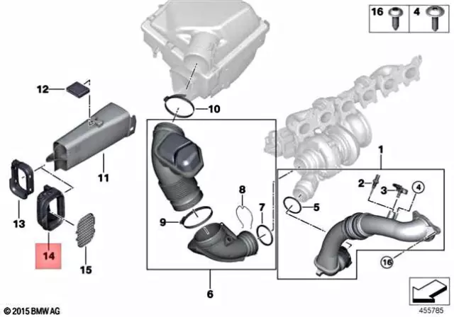 Genuine BMW F22 F23 F30 F31 F32 F33 F34 F35 F36 230i Intake Duct 13717646767