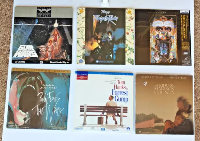 LASERDISC COLLECTION - 6 TITLES - Star Wars Pink Floyd Prince-NICE LASERDISC LOT