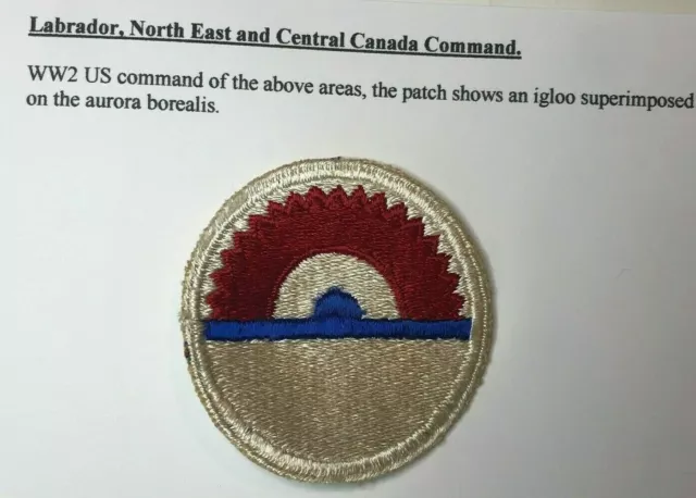 US Army Labrador North East & Central Canada Command  Cloth Badge Patch