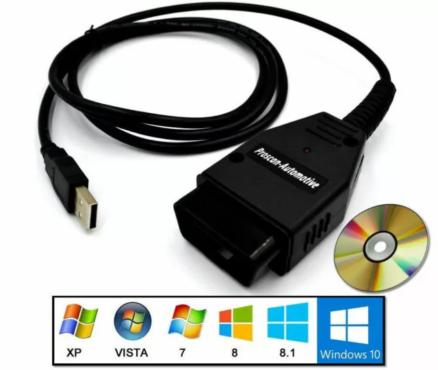 ELM 327 Interface USB Cable OBD2 Genuine FTDI Windows certified drivers 32  & 64