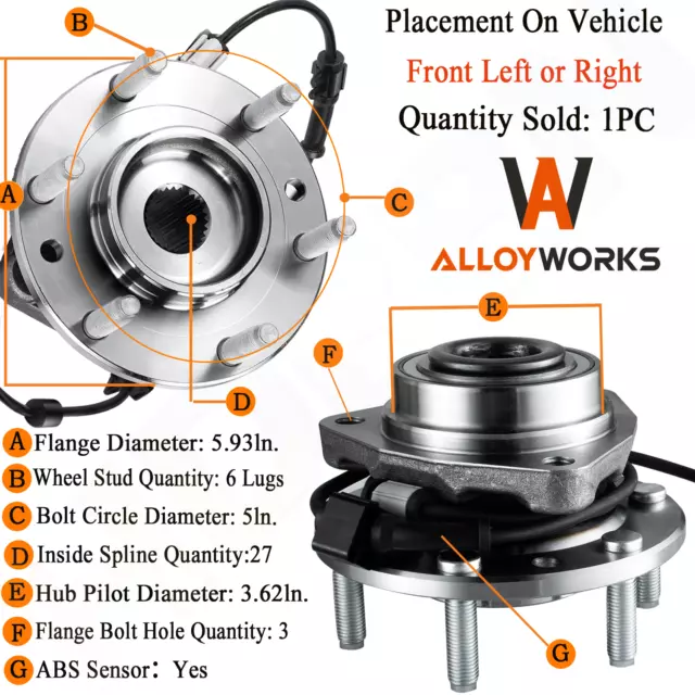 Front Wheel Bearing Hub Assembly For Chevy Trailblazer GMC Envoy Buick Rainier