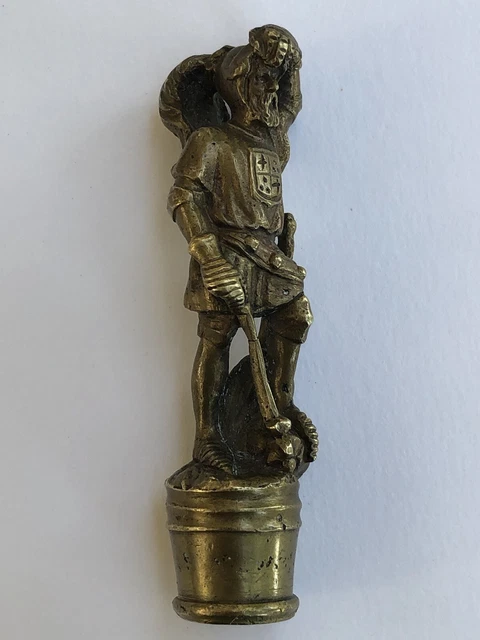 Superbe ancien SCEAU CACHET XIXe CHEVALIER du MOYEN ÂGE en BRONZE