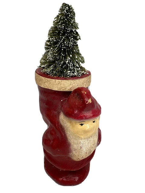 Vintage SANTA CLAUS Paper Mache pulp bottle brush tree repro by Ragon House Vintage SANTA CLAUS Paper Mache pulp bottle brush tree repro by Ragon House