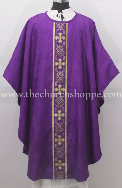 Chasuble Purple clergy gothic vestment & Stole,Gothic chasuble ,Casel,Casulla