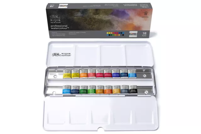 Winsor & Newton Artists' Choice professionelles Aquarell - halbe Pfanne 18er Set