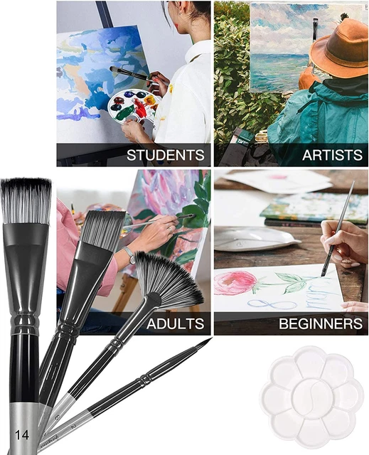 20Pcs Pennelli Da Pittura per Dipingere Acrilico Acquerello Ad Olio accessori 7