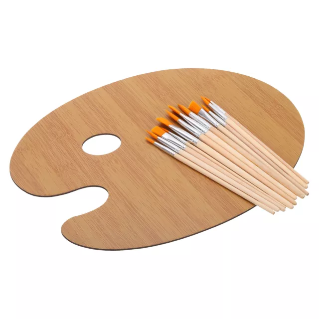 Pinsel, 12 Stück Aquarellpinsel Acrylpinsel Set Kleine Pinsel mit Palette Holz