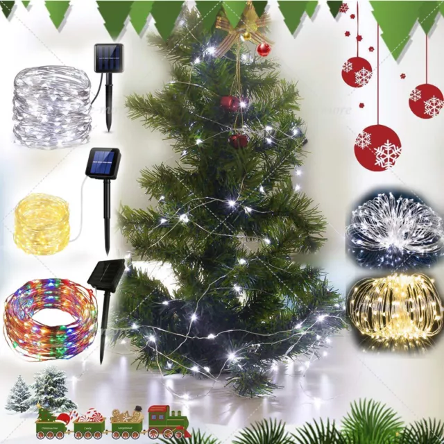 Outdoor Solar String Lights LED Waterproof Copper Wire Xmas Garden Party Decor