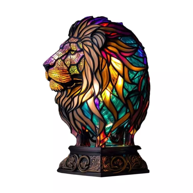 Colorful Animal Table Lamp Stained Night Light Resin Animal Desk Lamp