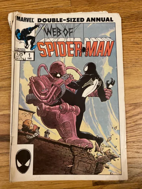 1985 Marvel Comics The Web of Spider-Man Annual #1 Iconic Cover Low Grade B2