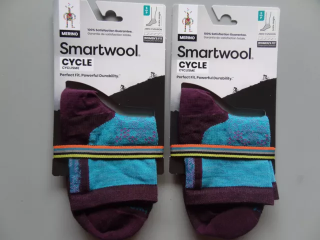 NEW 2 Pairs SmartWool PhD Cycle Running Ultralight Mini Ankle Socks Women's S
