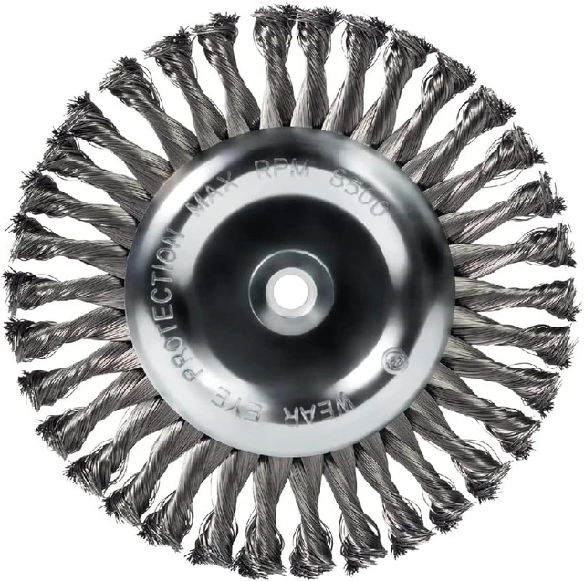 Mercer Industries 184020 - 8" X 5/8" X 1/2", 5/8" Knot Wire Wheel, .014 Carbon S