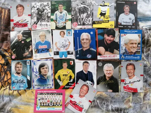 Autogramm Sammlung - Fussball Bundesliga 70iger Jahre bis heute - 20 Karten