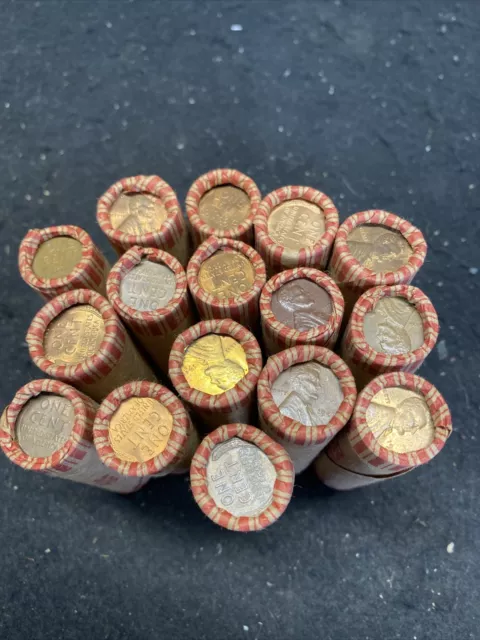 1 (ONE) Lincoln Wheat Penny Shotgun Roll - NICE - Small Copper/Steel Cents G-BU