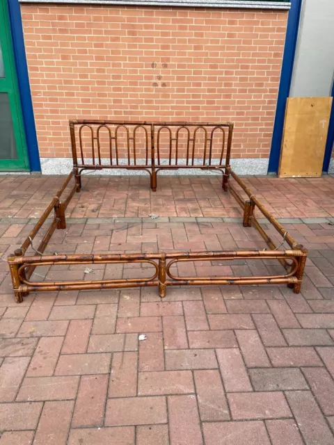 Letto matrimoniale in bambù anni '70 mobilificio Dal Vera