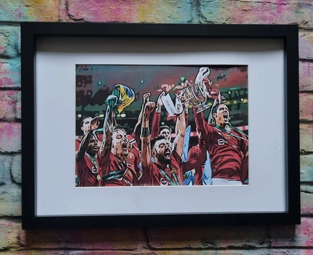 MANCHESTER UNITED 2023 league cup winner pop art tribute football