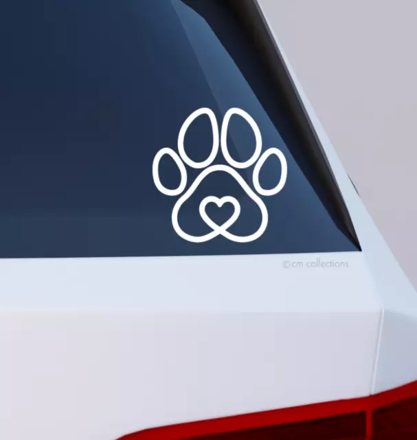 🐶 Dog Paw Heart Sticker Vinyl Decal for Dog Mom Car Window Laptop Water Bottle