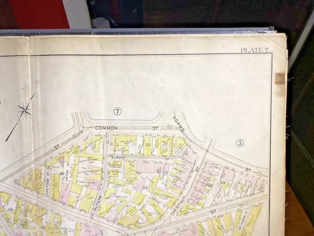 1901 Map CHARLESTOWN BOSTON MA Bromley Ward 5 Plate 2 Assessor VG framable color 3