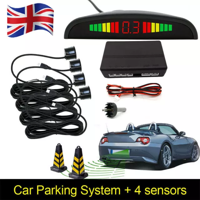 LED Display Car Rear Reversin Parking Sensors Kit Buzzer Audio Alarm BLACK NEW!