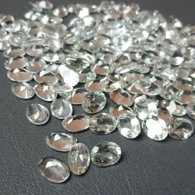 Vente en gros Lot de 6x4mm Oval Facet Natural White Topaz Loose Calibrated...