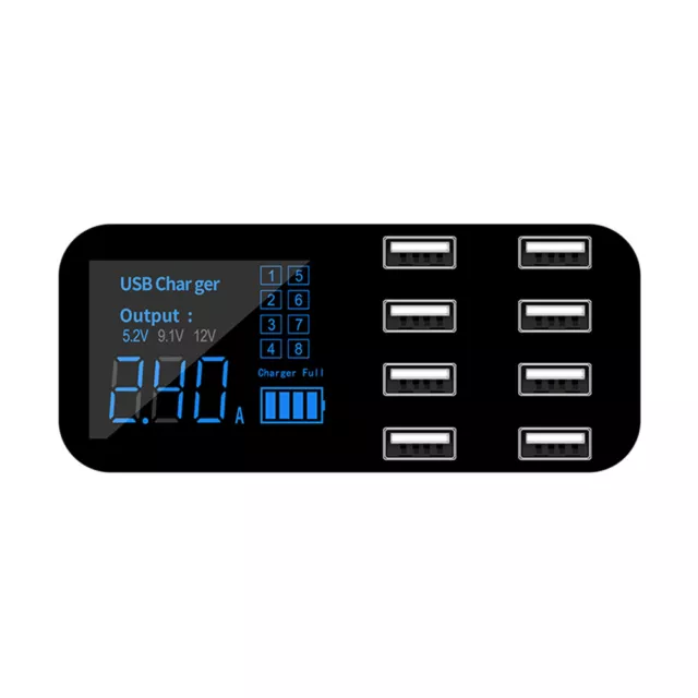 A9S Car Charger 8-Port Multi-USB-LCD-Display 12V-TelefonladegeräT USB-Hub X6S8