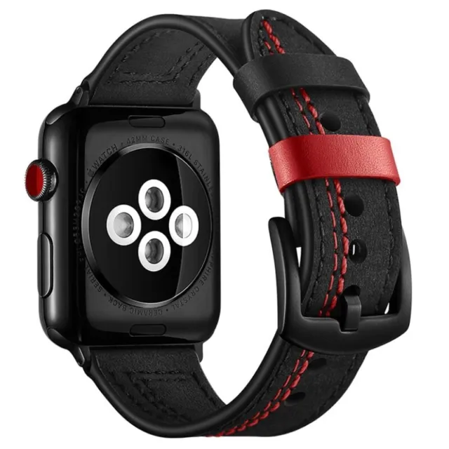 Cinturino in Pelle Stitched per Apple Watch Series 7/SE/6/5/4/3/2/1