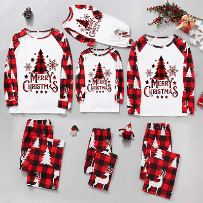 UK Stock Xmas Pyjamas Christmas PJs Family Matching Dad Mum Kids Nightwear Set