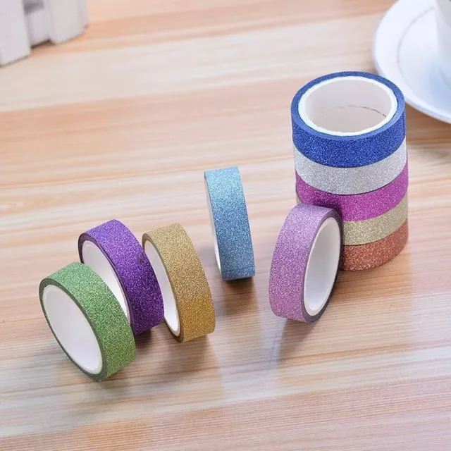 10 Rolls Glitter Washi Tape Set, Washi Masking Decorative Tapes for DIY Decor 2