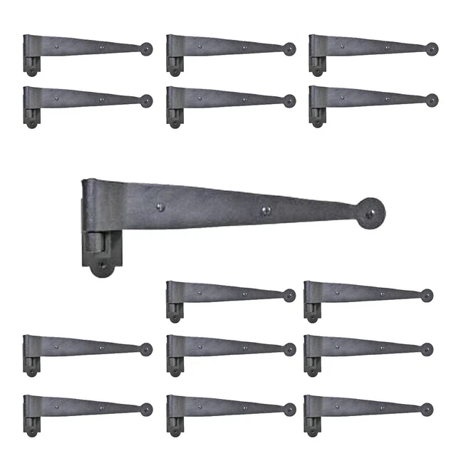 Renovator Supply Black Offset Strap Lift Off Pintle Gate & Door Hinge Pack of 15