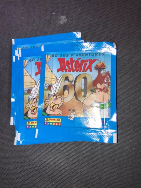 Lot de 7 Pochettes stickers Panini Asterix Carrefour 60 Ans d’Aventures NEUF