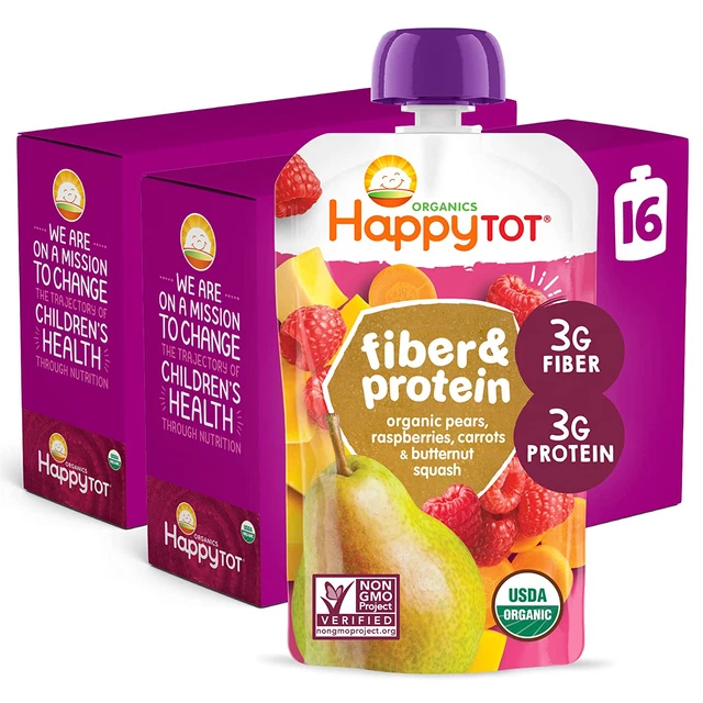 Organics Stage 4 Baby Food Pouches Gluten Free, Vegan Snack, Fiber Protein Fruit
