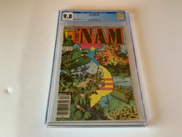 The Nam 1 Cgc 9.8 White Pages Newsstand Vietnam F4 Phantom Marvel Comics 1986 A