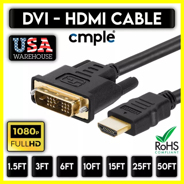 Cable DVI a HDMI macho a macho HD computadora portátil 1080P Monitor Cable HDTV Proyector XBOX