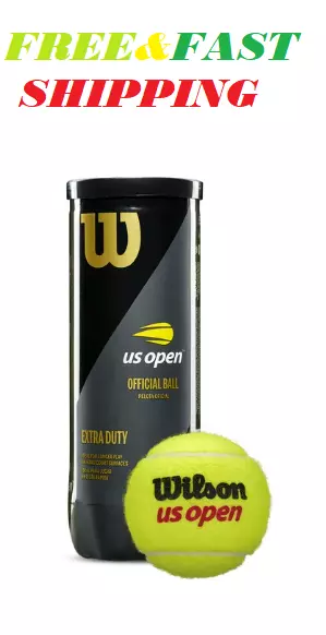 Wilson US Open Extra Duty Match Competition Tennis Balls, 3 Ball Can